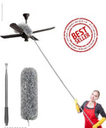 Microfiber Feather Duster Bendable & Extendable Fan Cleaning Duster