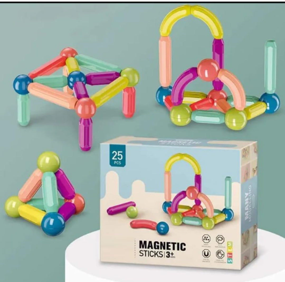 Magnetic Sticks Building Blocks for Kids – STEM Magnet Construction Toy Set for Kids Ages 3+