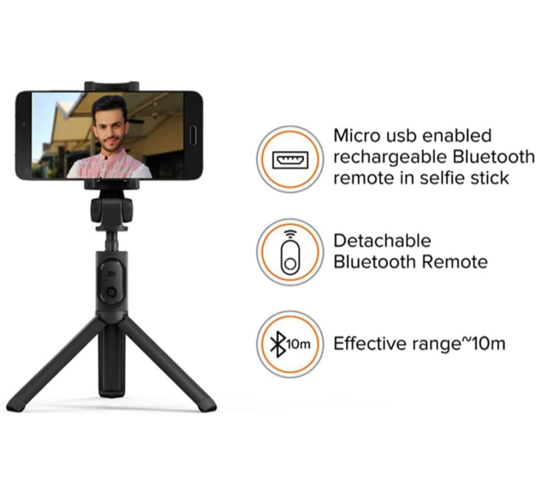 Micro USB Rechargeable Bluetooth Remote, Tripod Stand, Multifunctional Selfie Stick with Extendable Aluminium Monopod