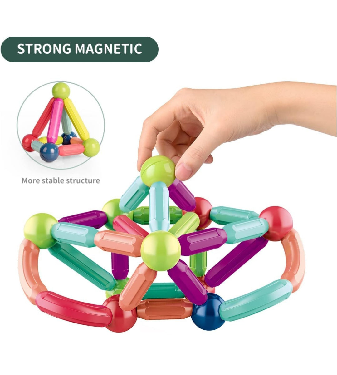 Magnetic Sticks Building Blocks for Kids – STEM Magnet Construction Toy Set for Kids Ages 3+
