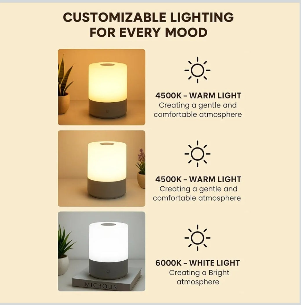 Touch Control LED Table Lamp – USB Rechargeable